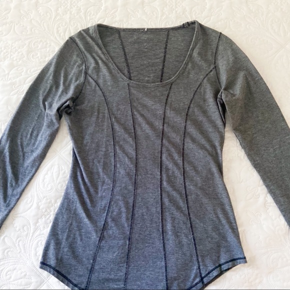 Lululemon Between The Lines Long Sleeve Micro Stripe Black White Size Small - Picture 8 of 12